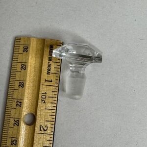 Vintage Clear Faceted Glass Perfume Bottle Stopper Replacement Square Top 1.25"